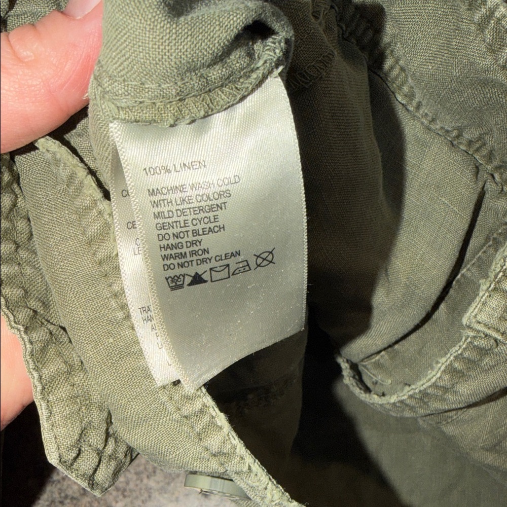 Tommy Bahama Olive Green Washed Button-Front Jacket - Picture 3 of 4